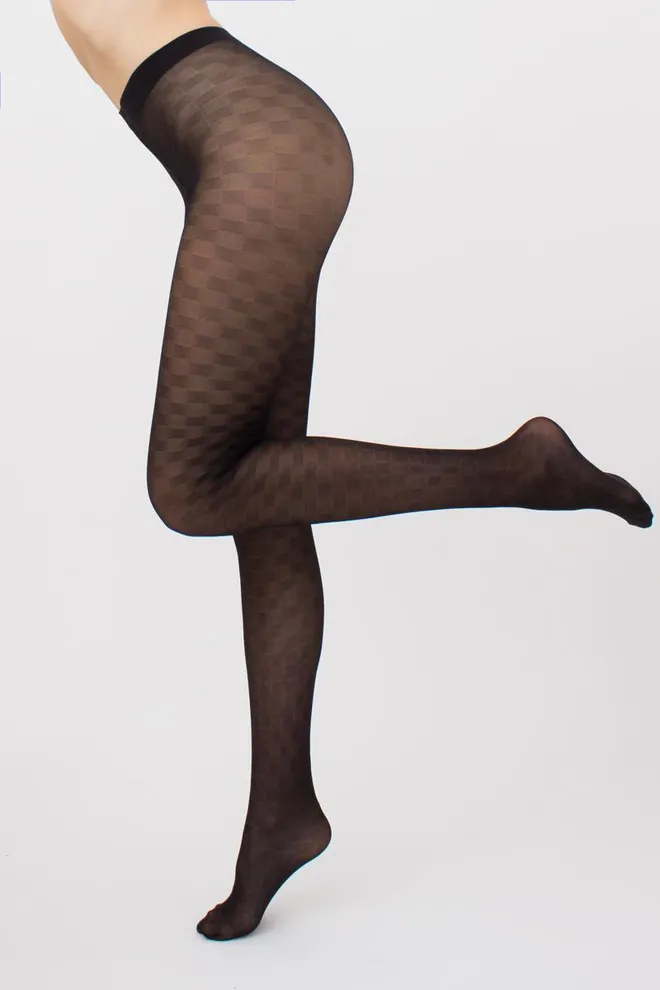 Колготки в шахматную клетку Chess cell 40 den model 1 Giulia (nero)