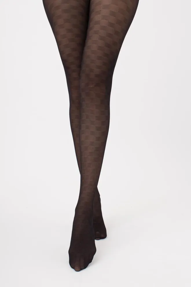 Колготки в шахматную клетку Chess cell 40 den model 1 Giulia (nero)