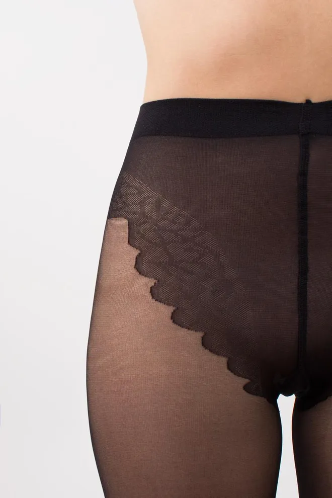 Колготки со швом Chic bikini 20 den Giulia (nero/rosso)