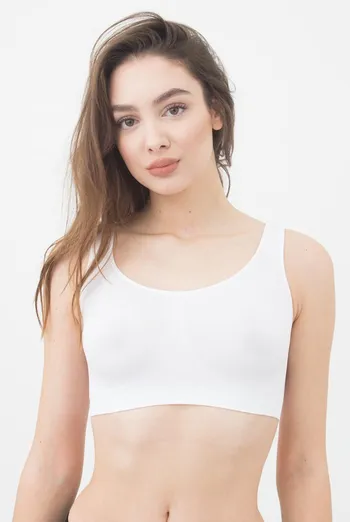 Бесшовный топ на широких бретелях Classic top Giulia (bianco)