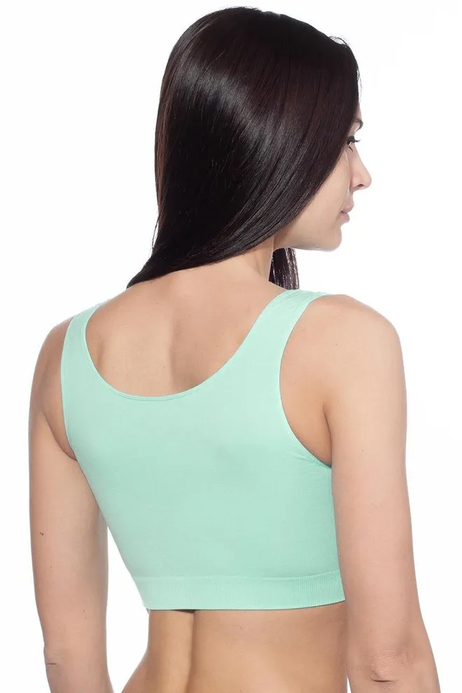 Бесшовный топ на широких бретелях Classic top Giulia (biscay green)