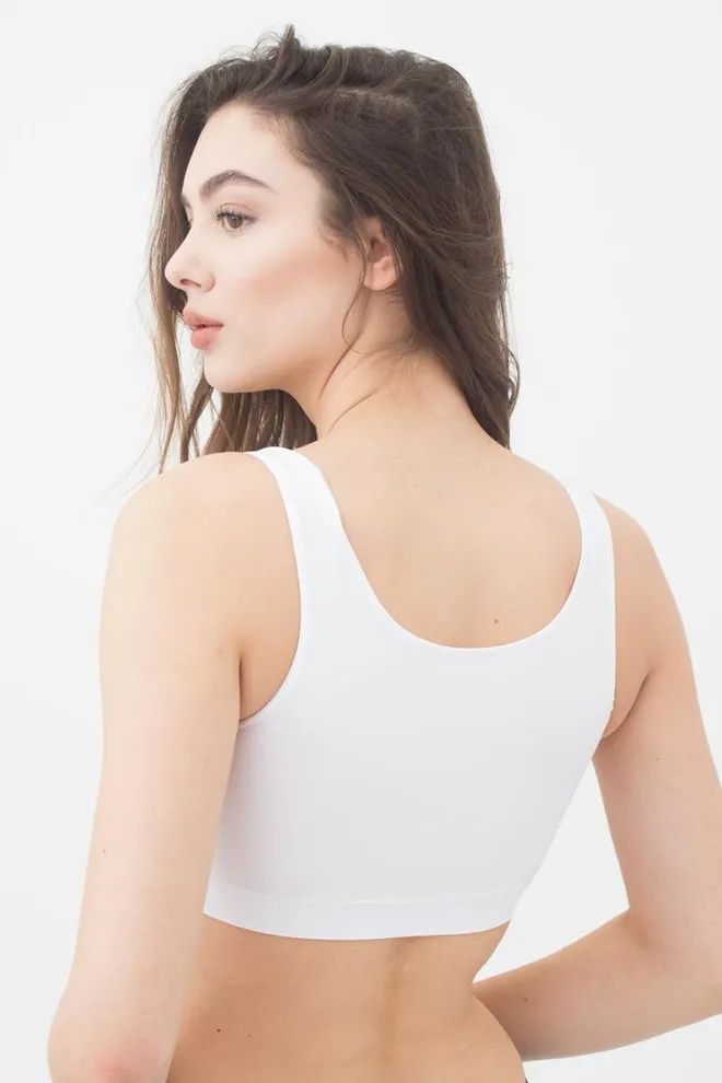 Бесшовный топ на широких бретелях Classic top Giulia (bianco)