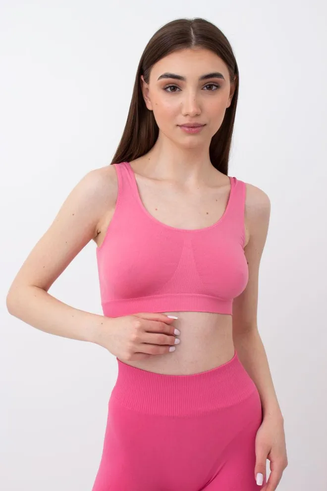 Безшовний топ на широких бретелях Classic top Giulia (bubblegum)