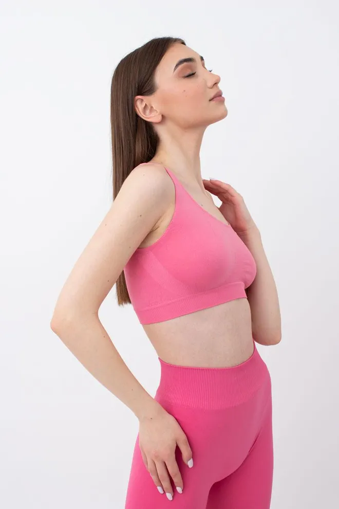 Безшовний топ на широких бретелях Classic top Giulia (bubblegum)