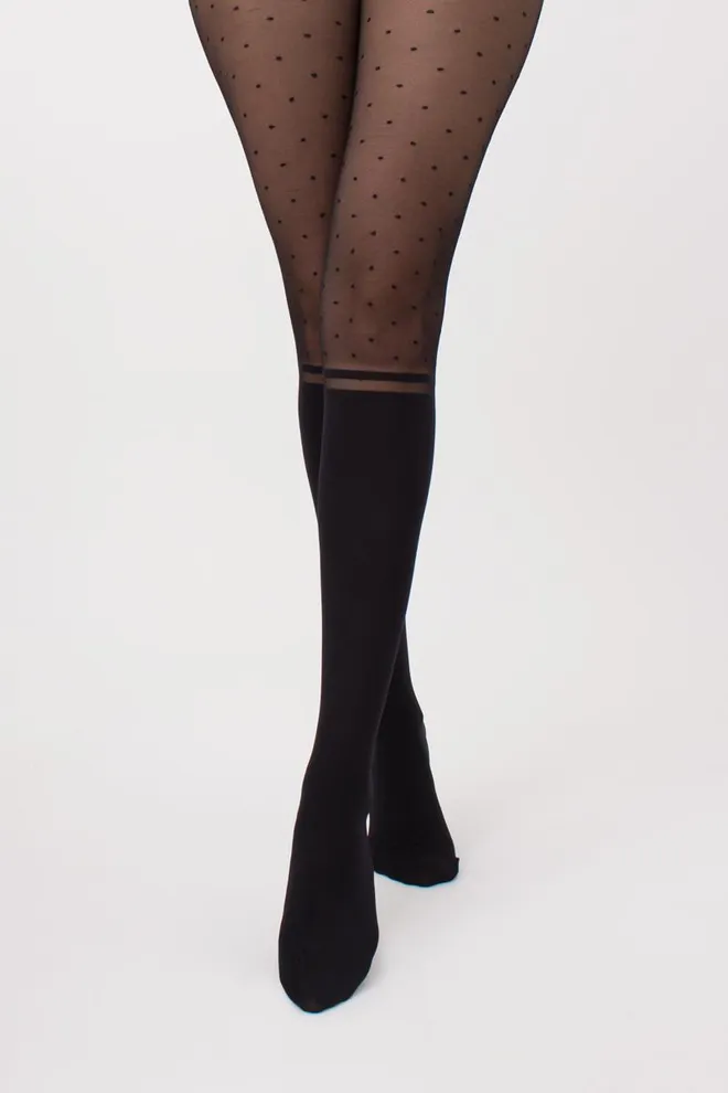 Колготки в горох с имитацией гольф Crazy daisy 20 den model 1 Giulia (nero)