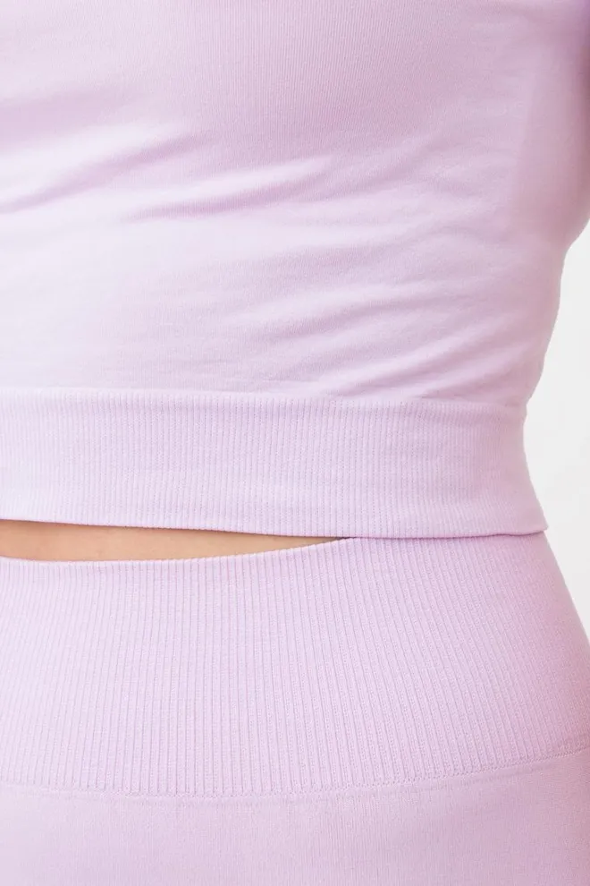 Топ с коротким рукавом и круглым вырезом Crop t-shirt Giulia (orchid bloom), фиолетовый