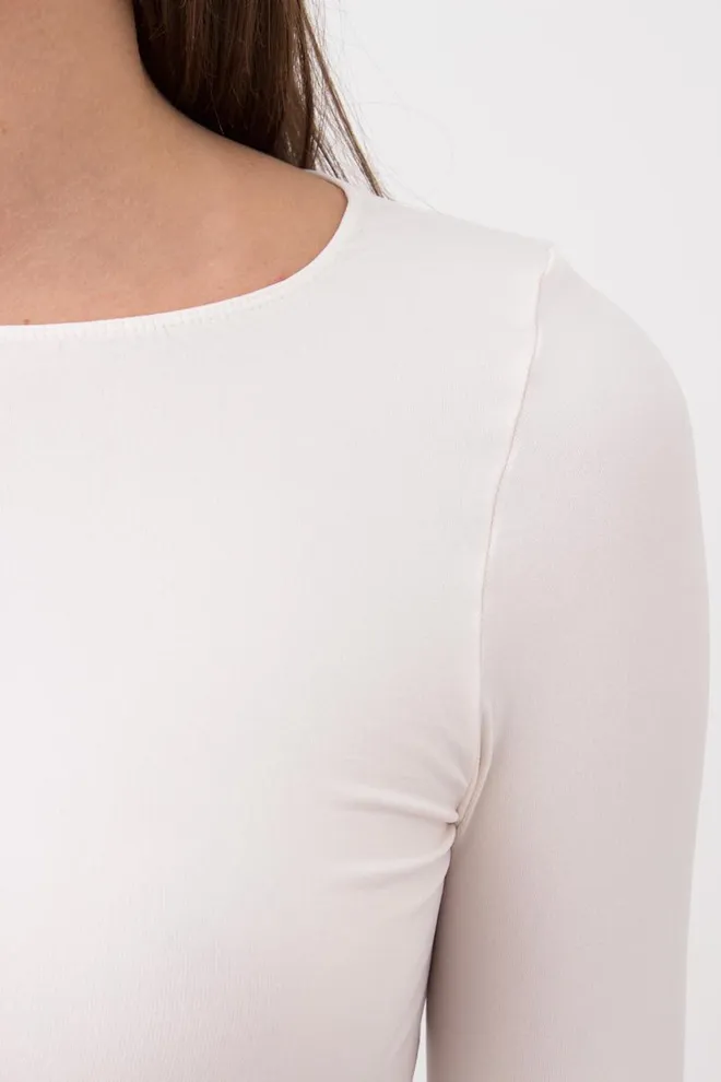 Топ укороченный с длинным рукавом CROP TOP Giulia (perfectly pale), белый