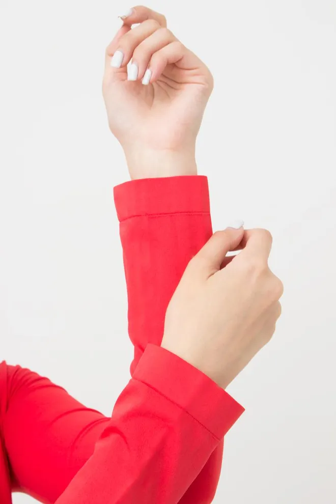 Топ укороченный с длинным рукавом CROP TOP Giulia (poinciana), красный