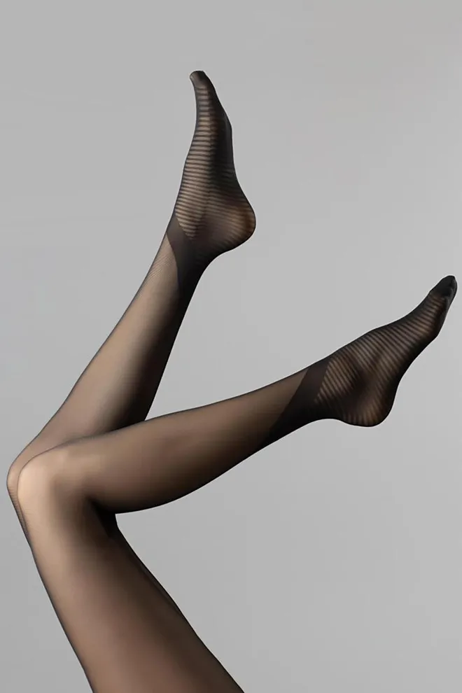 Колготки с геометрическим рисунком Crosswalk 20 den model 1 Giulia (nero)