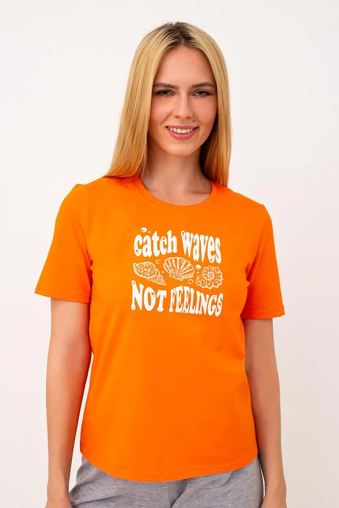 Хлопковая футболка с принтом Cruise 4802/010 Giulia (orange)