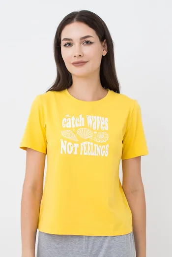 Хлопковая футболка с принтом Cruise 4802/010 Giulia (yellow) Хлопковая футболка с принтом Cruise 4802/010 Giulia (yellow)