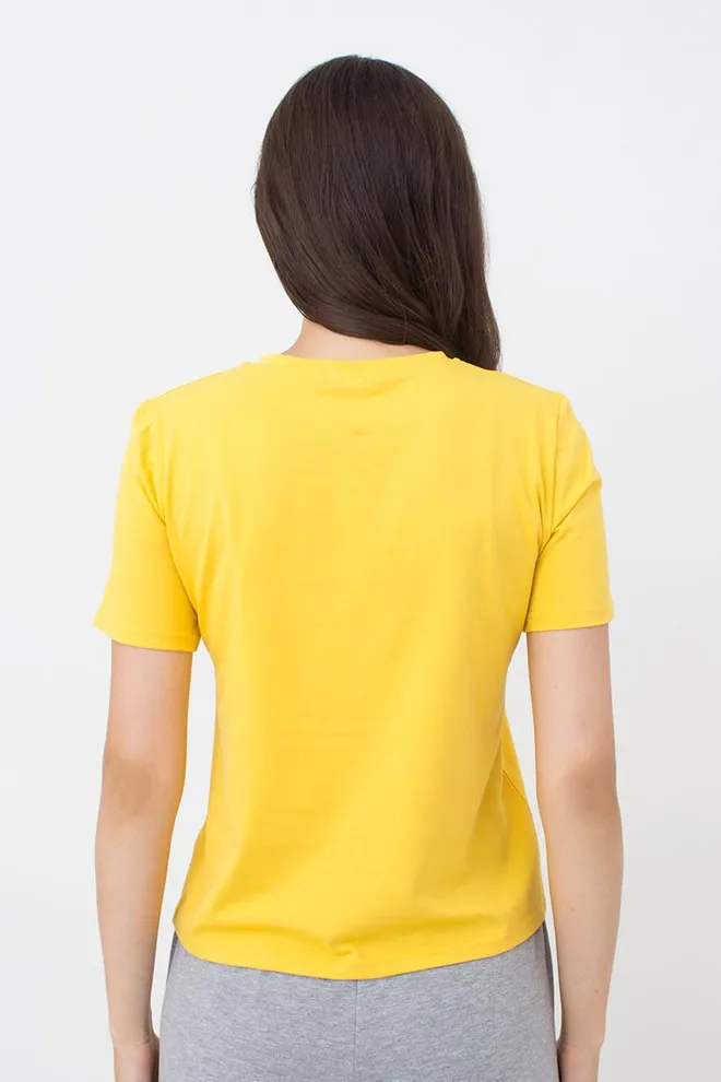 Хлопковая футболка с принтом Cruise 4802/010 Giulia (yellow)