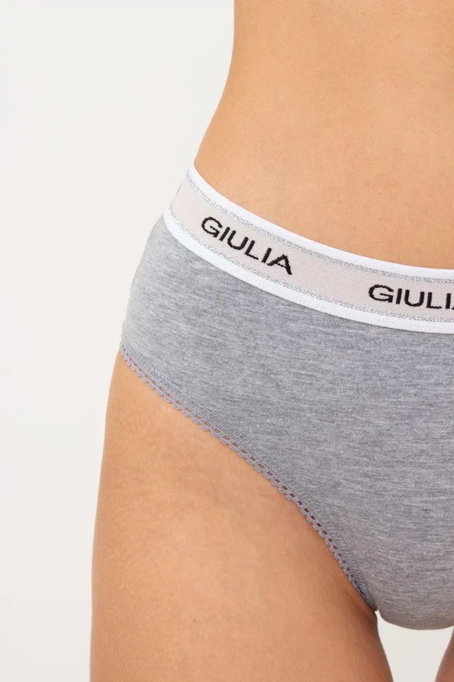 Женские трусики бразилиана Cotton fit 2222/60 Giulia (grey melange)