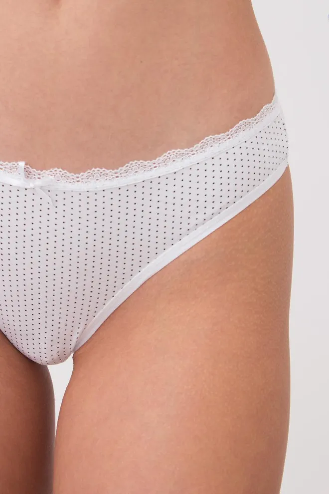 Женские трусы стринги Cotton print 2102/61 Giulia (white dots)