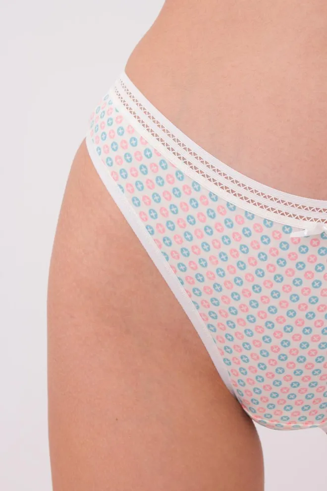 Женские трусы бразилиана Cotton print 2212/06 Giulia (milk buttons)