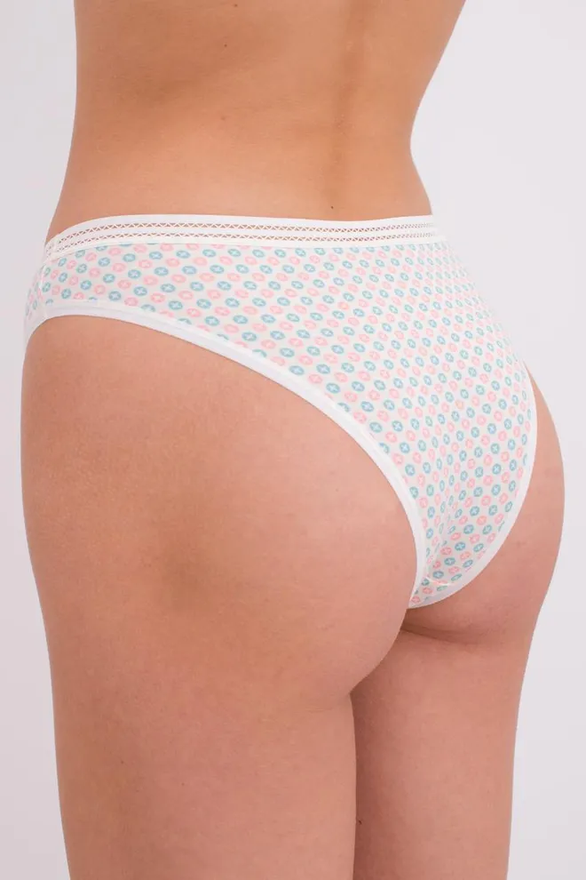 Женские трусы бразилиана Cotton print 2212/06 Giulia (milk buttons)