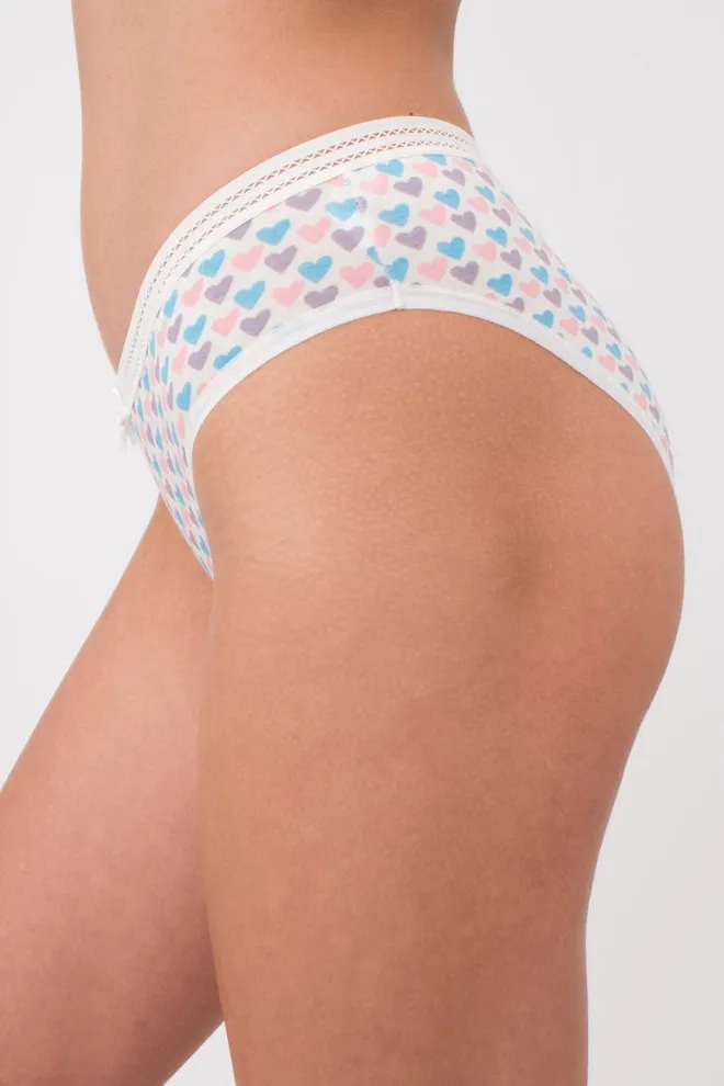 Женские трусы слипы Cotton print 2301/06 Giulia (milk hearts)