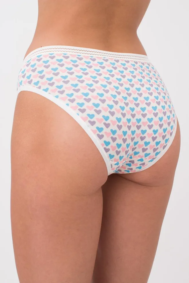 Женские трусы слипы Cotton print 2301/06 Giulia (milk hearts)