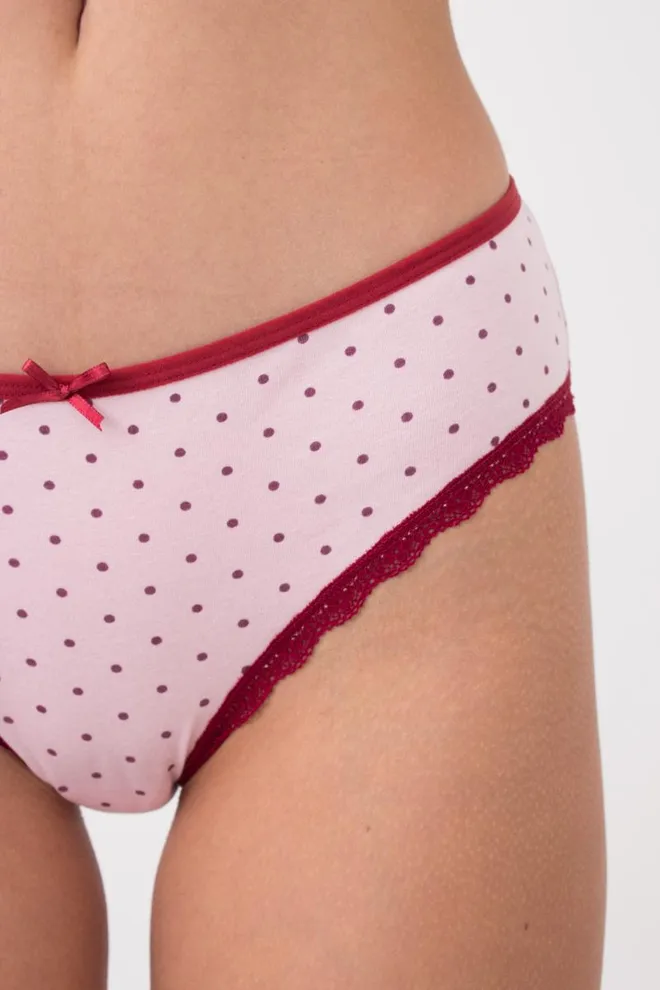 Женские трусы слипы Cotton print 2301/61 Giulia (pink dots)