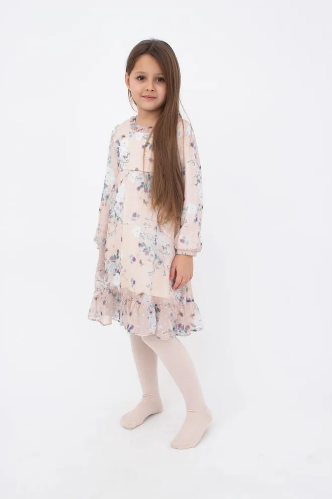 Детские однотонные хлопковые колготки D025 Junior Giulia (panna)