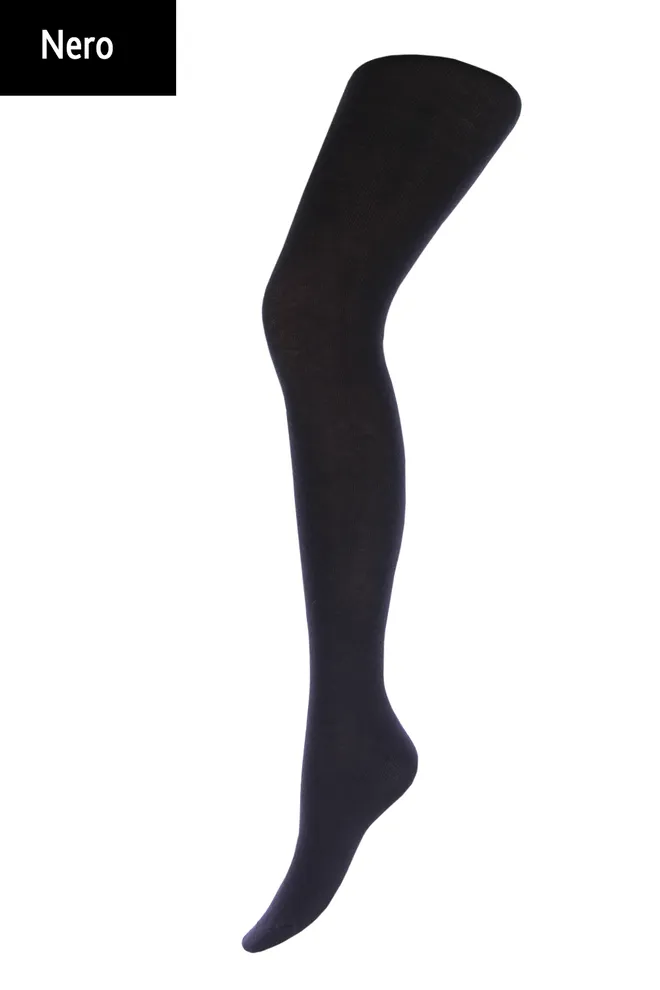 Дитячі однотонні бавовняні колготки D025 Teen girl classic Giulia (nero), чорний