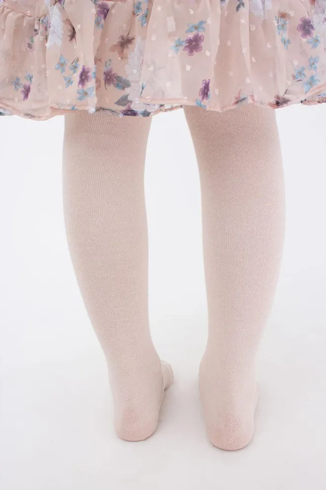 Дитячі однотонні бавовняні колготки D025 Teen girl classic Giulia (panna)