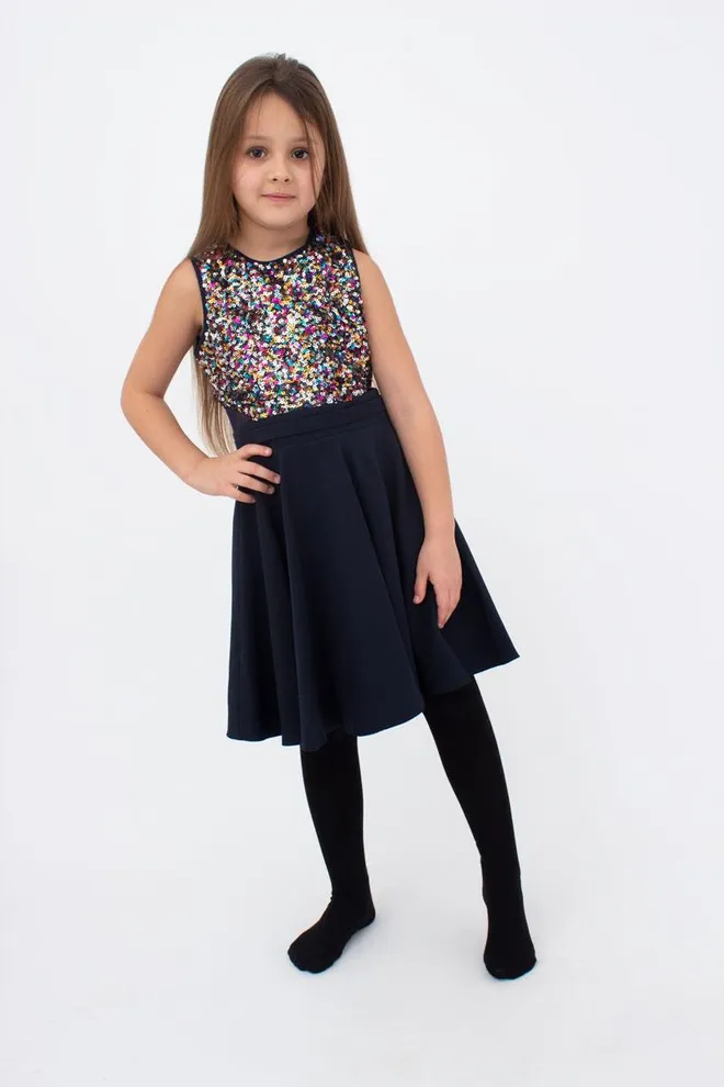 Дитячі однотонні бавовняні колготки D025 Teen girl classic Giulia (nero), чорний