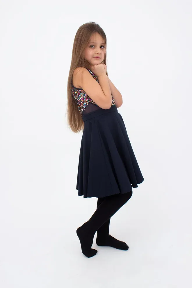 Дитячі однотонні бавовняні колготки D025 Teen girl classic Giulia (nero), чорний