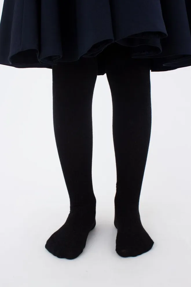 Дитячі однотонні бавовняні колготки D025 Teen girl classic Giulia (nero), чорний