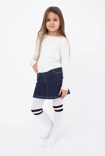 Детские хлопоковые колготки D048 Teen girl Giulia (bianco)
