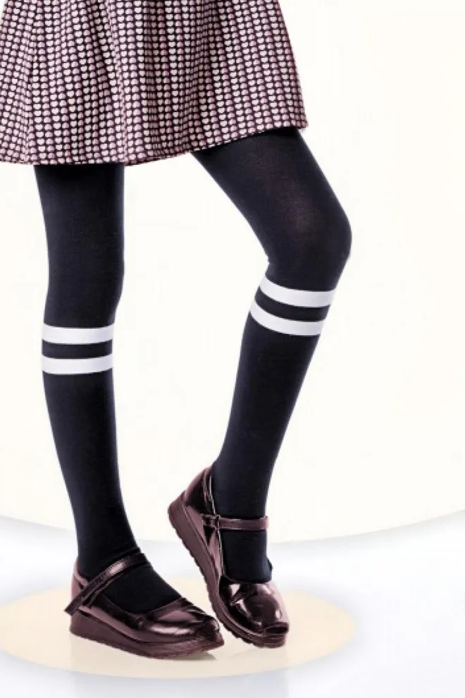 Детские хлопоковые колготки D048 Teen girl Giulia (nero)