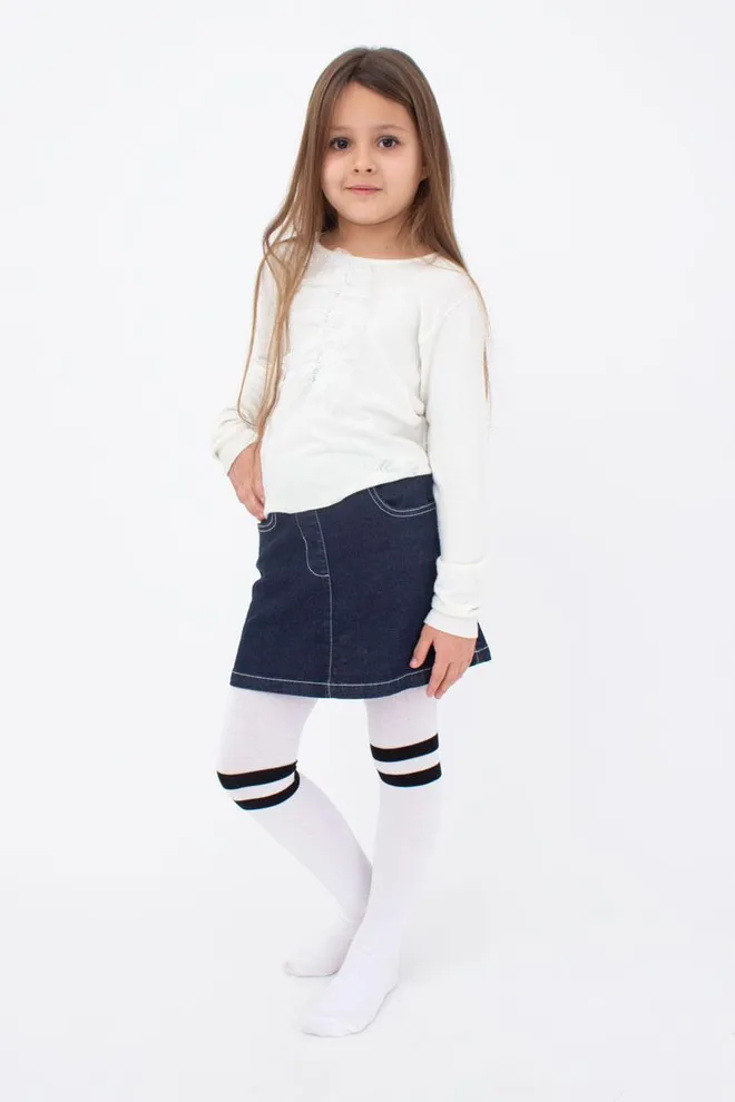 Детские хлопоковые колготки D048 Teen girl Giulia (bianco)