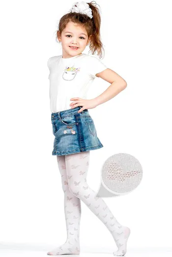 Детские колготки с бабочками Debbie 60 den model 2 Giulia (bianco) Детские колготки с бабочками Debbie 60 den model 2 Giulia (bianco)