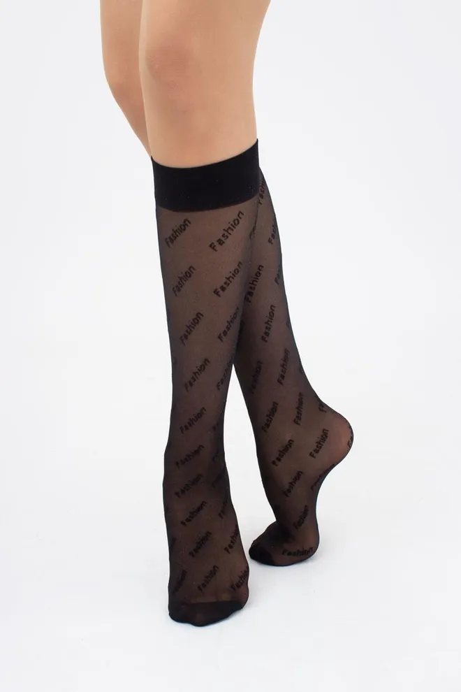 Женские капроновые гольфы с лого DG-03 Giulia (nero)