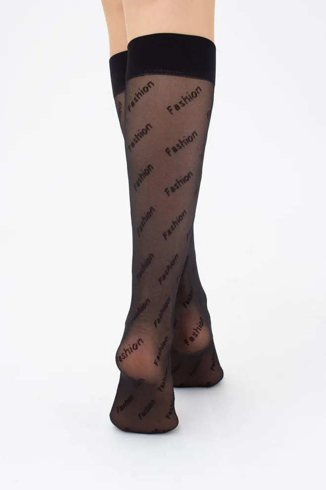 Женские капроновые гольфы с лого DG-03 Giulia (nero)