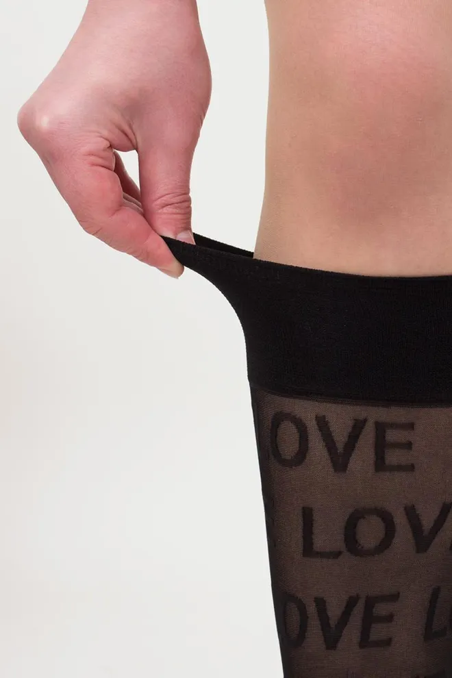 Гольфы прозрачные с надписями Dg-05 Giulia (nero)