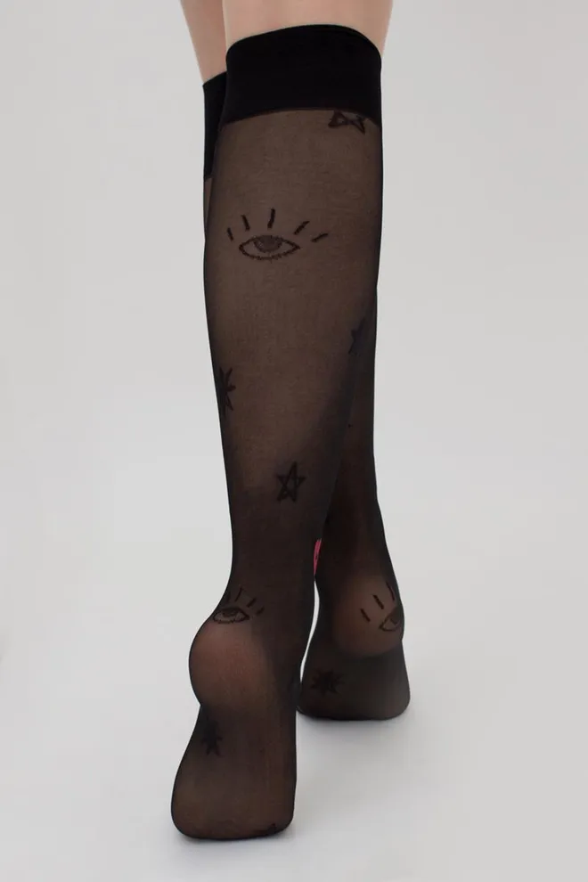 Гольфы прозрачные с рисунками Dg-06 Giulia (nero),черный