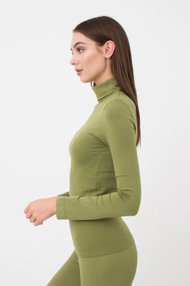 Бесшовная водолазка DOLCEVITA MANICA LUNGA Giulia (olive branch), зеленый