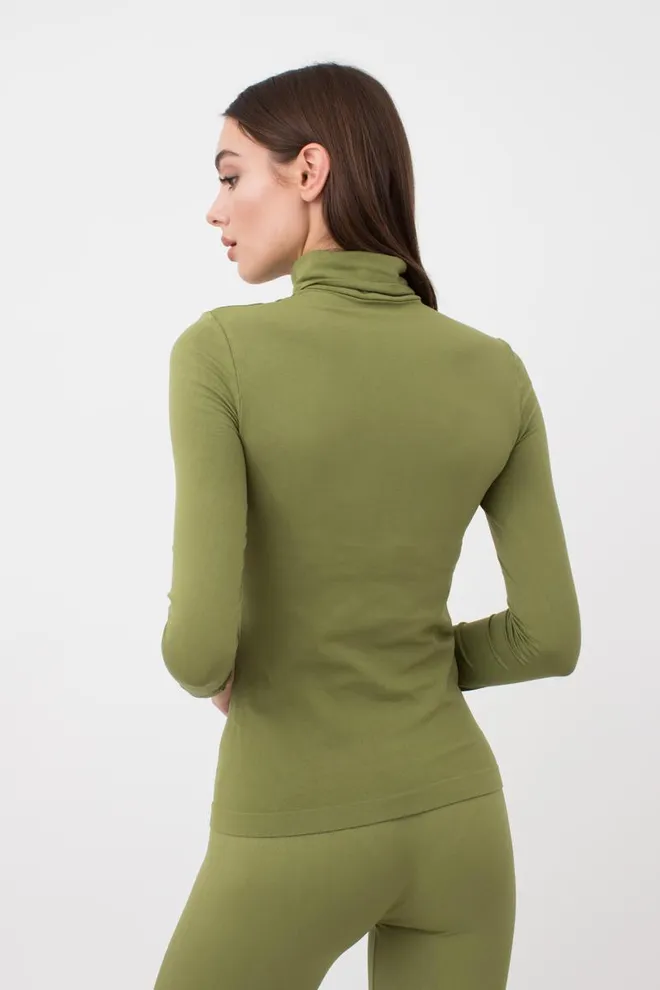 Бесшовная водолазка DOLCEVITA MANICA LUNGA Giulia (olive branch), зеленый