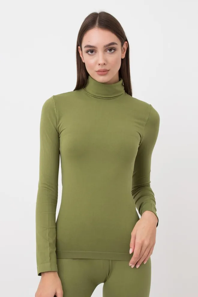 Бесшовная водолазка DOLCEVITA MANICA LUNGA Giulia (olive branch), зеленый