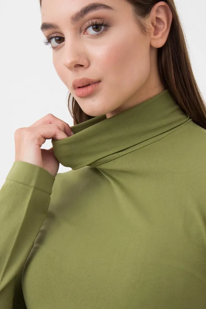 Бесшовная водолазка DOLCEVITA MANICA LUNGA Giulia (olive branch), зеленый