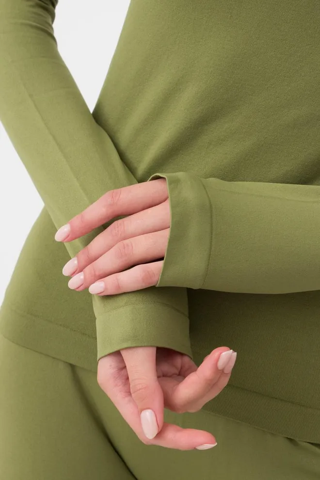 Бесшовная водолазка DOLCEVITA MANICA LUNGA Giulia (olive branch), зеленый