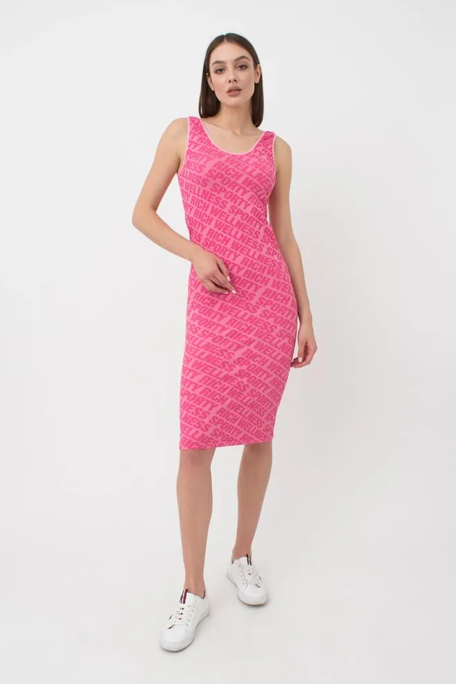 Бесшовное платье в рубчик DRESS RIB WELLNESS Giulia (bubblegum), розовый