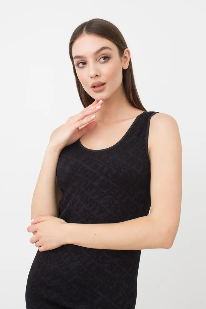 Бесшовное платье в рубчик DRESS RIB WELLNESS Giulia (black), черный