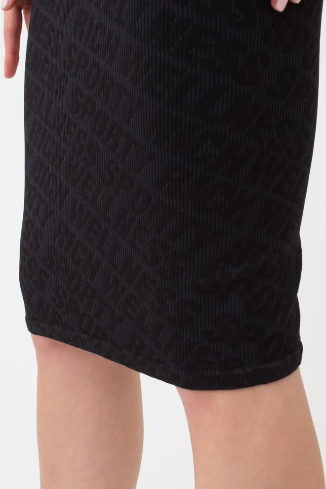 Бесшовное платье в рубчик DRESS RIB WELLNESS Giulia (black), черный