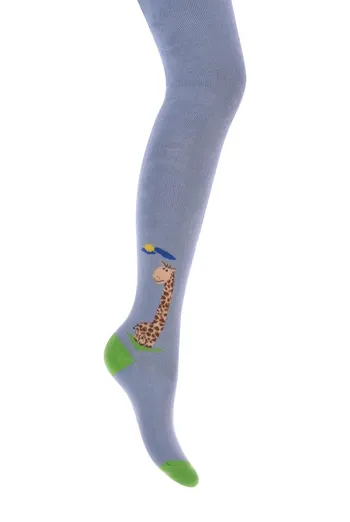Детские колготки с жирафами DTe-001 Giulia (baby blue)