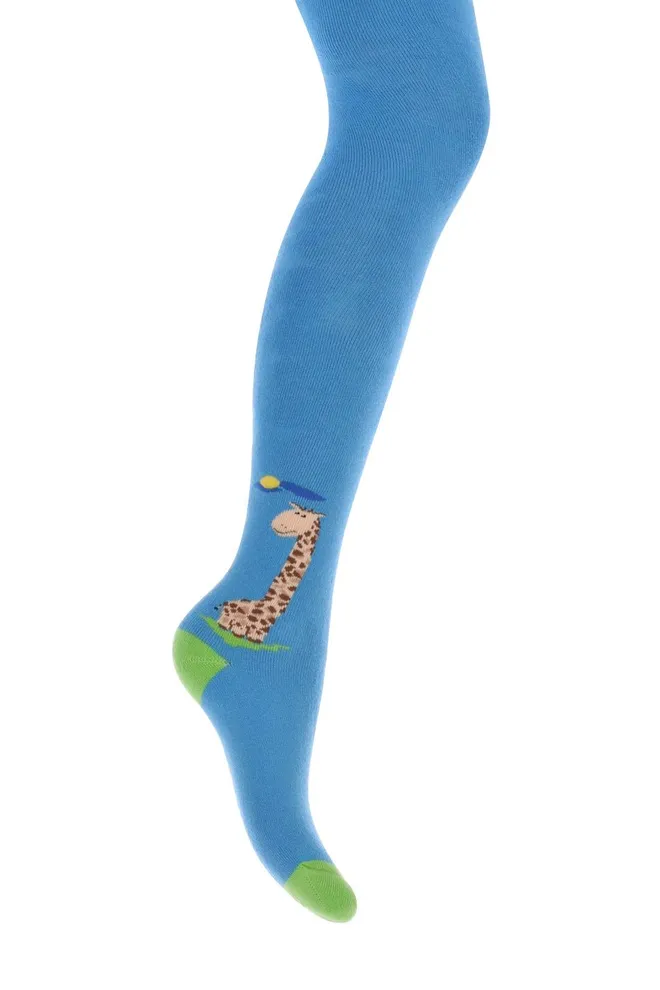 Детские колготки с жирафами DTe-001 Giulia (blue)
