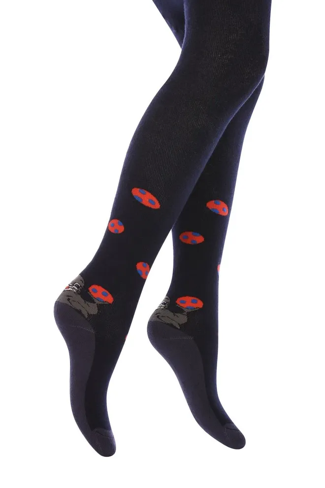 DTe-003 Детские махровые колготки TM GIULIA  (navy), черный