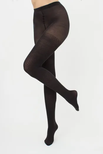 Колготки женские теплые с узором Eclipse 150 den model 5 Giulia (pirate black), черный