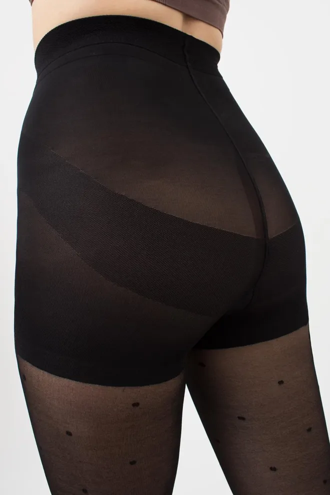 Колготки утягивающие в горох Effect up Amalia 40 den Giulia (nero)